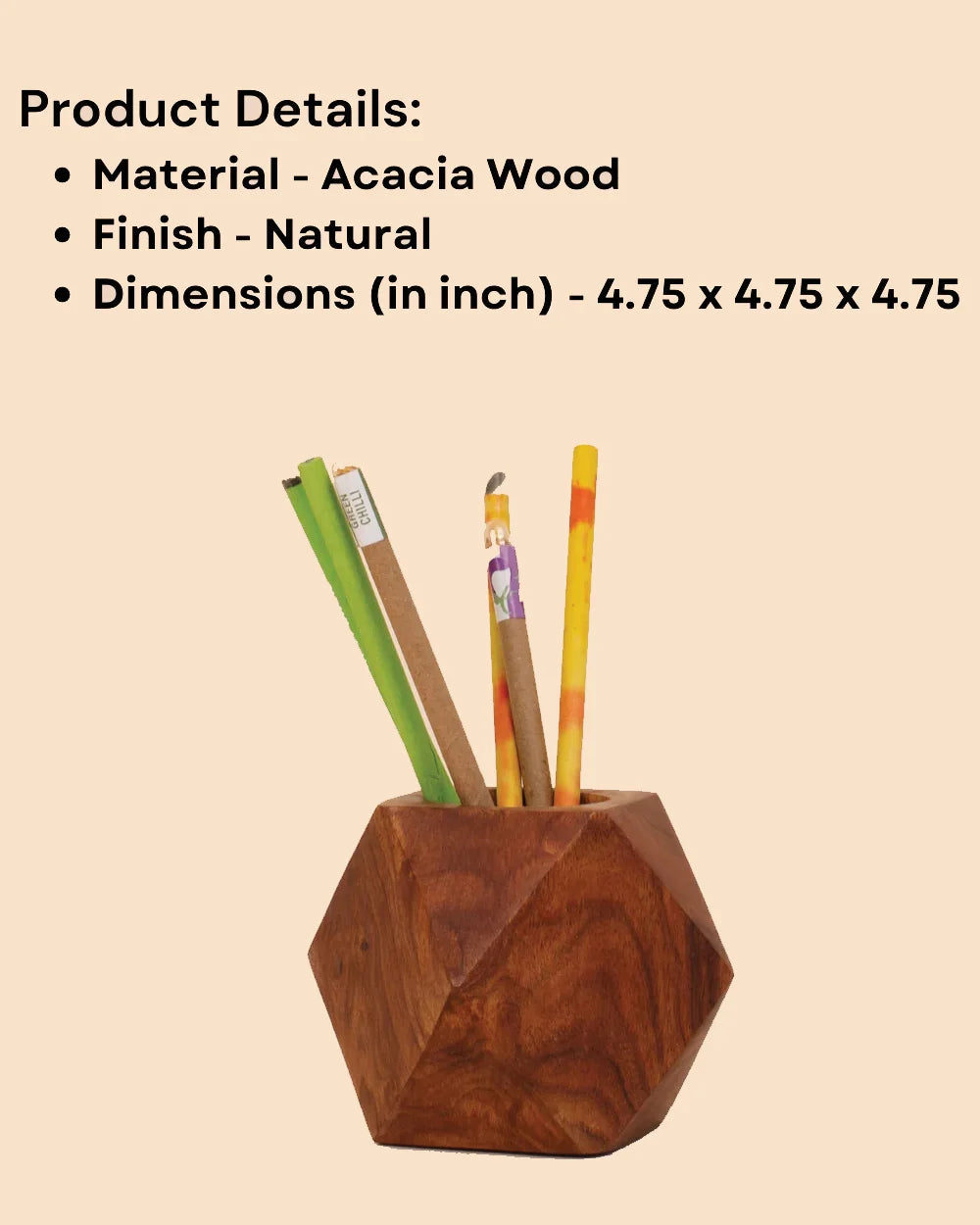 Wooden Pen Stand