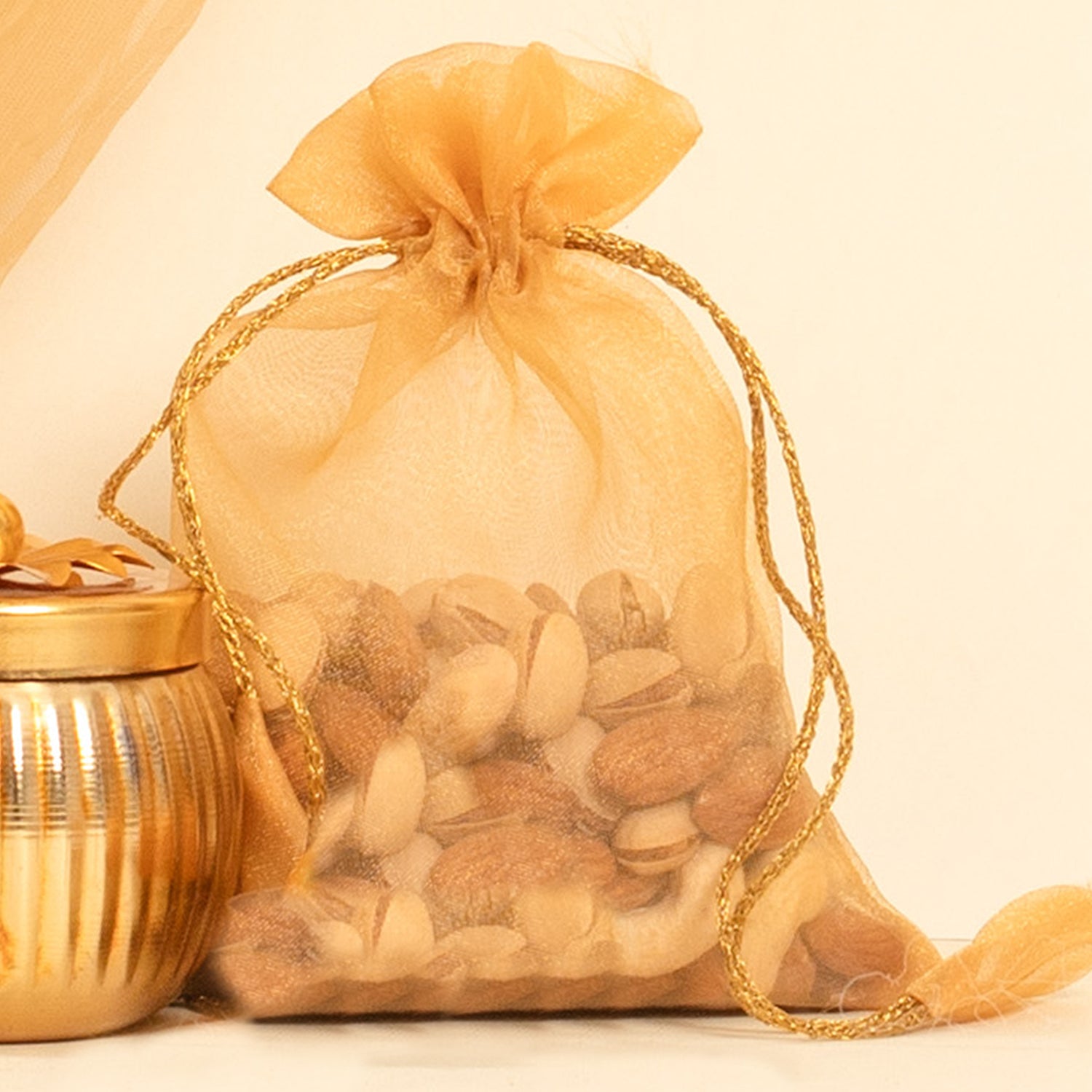 Organza Potli With Mix Dry Fruits