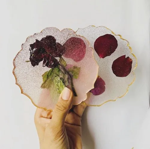 Dried Rose Coaster Set